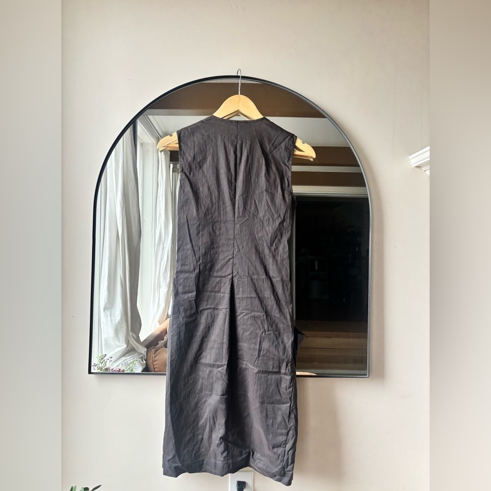 SARAH PACINI | waxed linen midi dress | size 1 - Picture 4 of 5